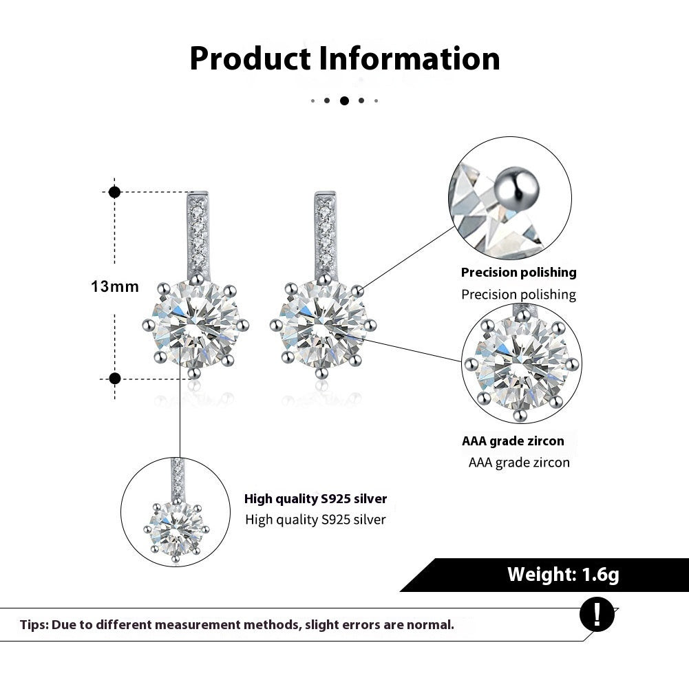 S925 Elegant Silver Stud Earrings