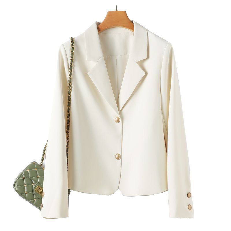 Elegant Single-Breasted Small Suit – Women's Classic Loose Fit Jacket