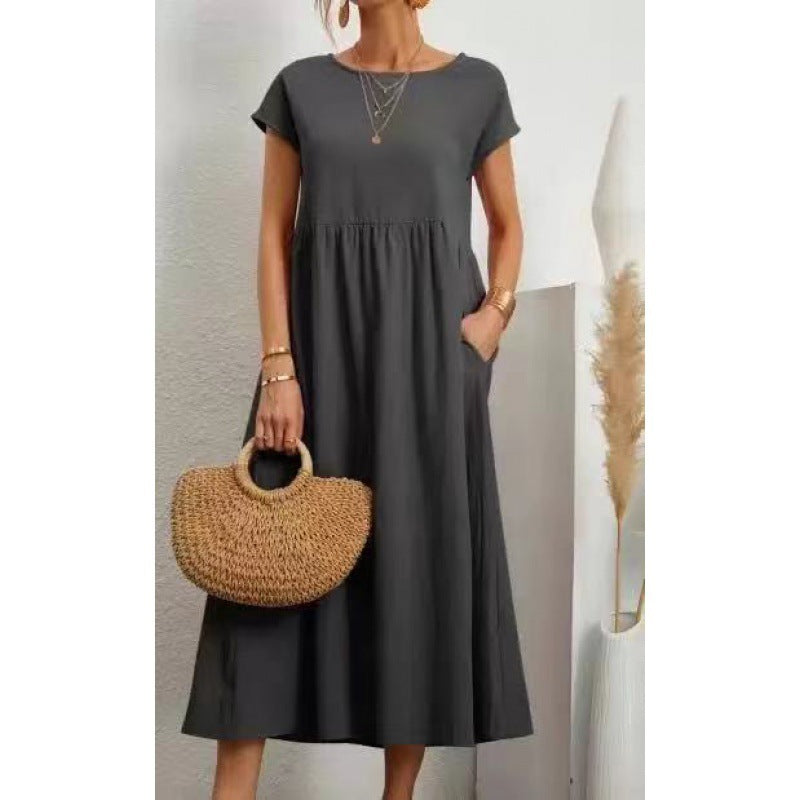 Cotton & Linen Loose Pocket Dress