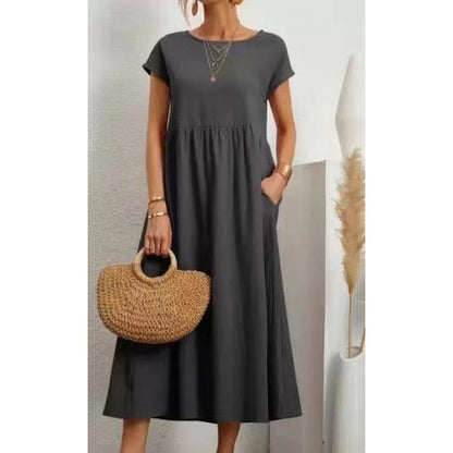 Cotton & Linen Loose Pocket Dress