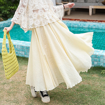 Slimming Flowy High-Waist Skirt