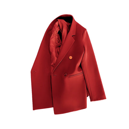 Slim Fit Woven Texture Suit Jacket – Women's Casual Commuter Blazer