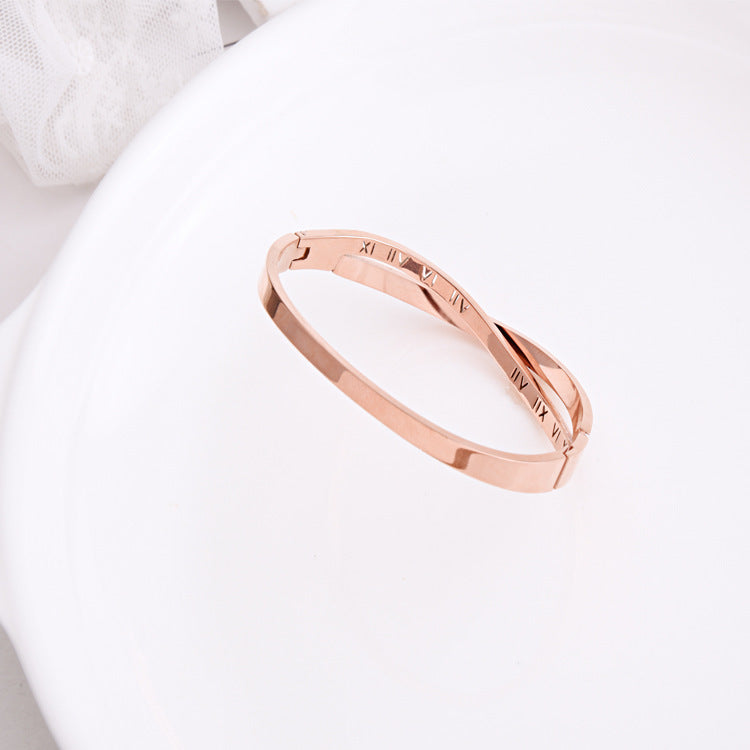 Roman Word Titanium Steel Bracelet