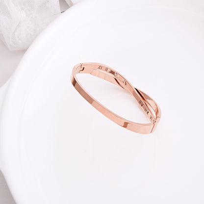 Roman Word Titanium Steel Bracelet