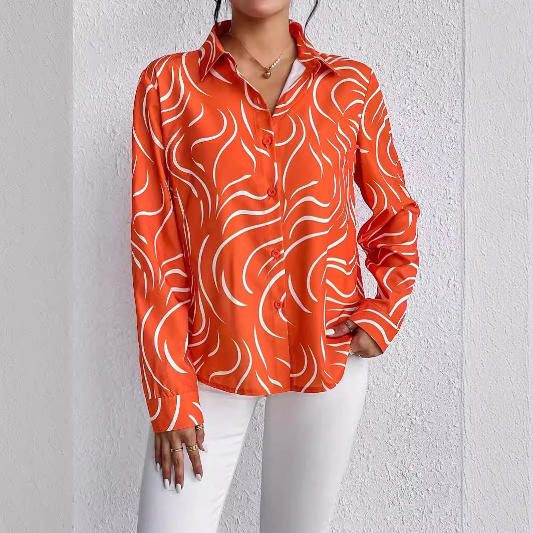 Striped 3D Pattern Colorful Cardigan – Women's Casual Long Sleeve Top