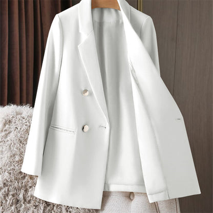 Slim Fit Woven Texture Suit Jacket – Women's Casual Commuter Blazer