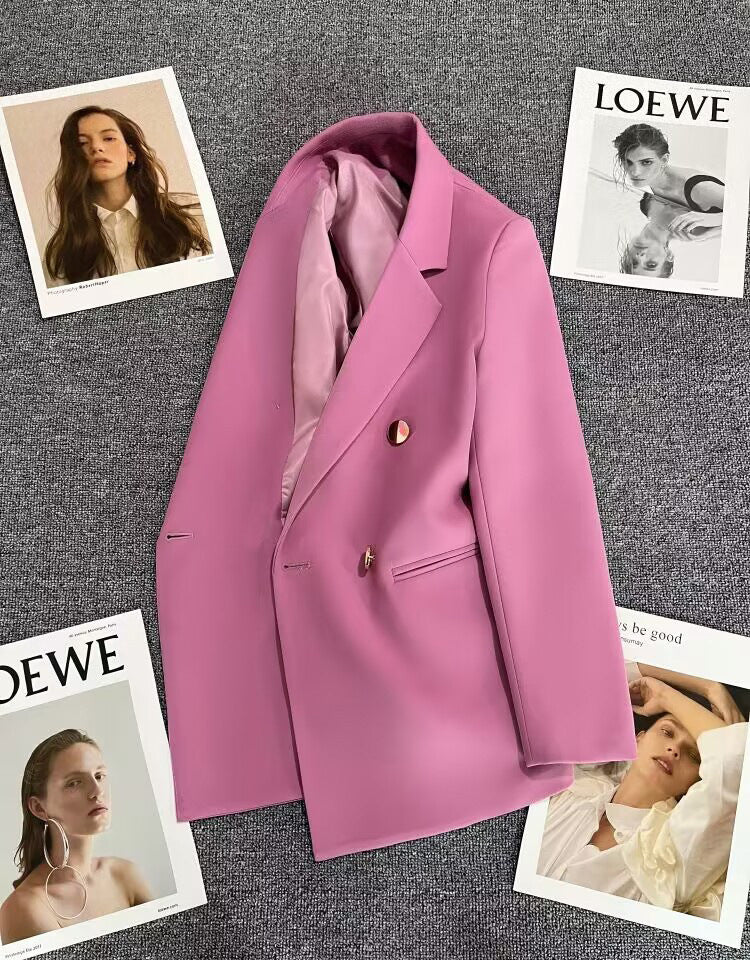 Slim Fit Woven Texture Suit Jacket – Women's Casual Commuter Blazer