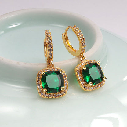 S925 Geometric Zircon Earrings