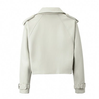 Belted Loose Fit PU Leather Jacket – Women's Casual Street Style Outerwear