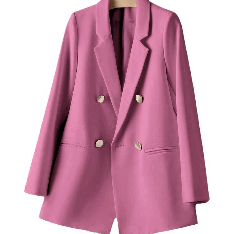 Slim Fit Woven Texture Suit Jacket – Women's Casual Commuter Blazer
