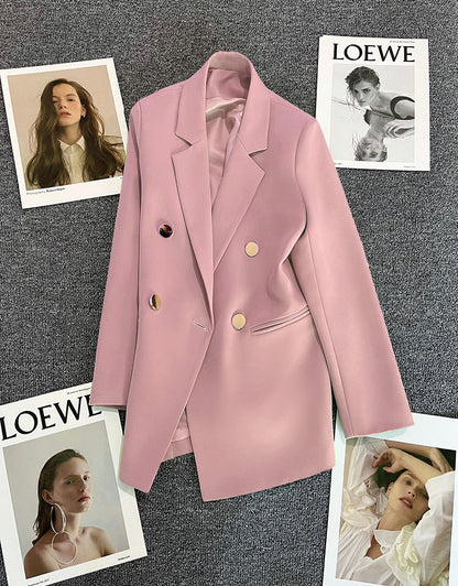 Slim Fit Woven Texture Suit Jacket – Women's Casual Commuter Blazer