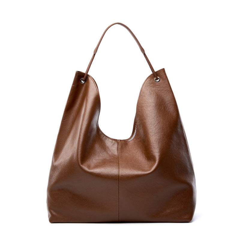 Classic Vegetable Tanned Leather Tote Bag