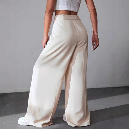 European High Waist Straight-Leg Pants