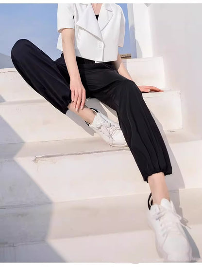 High Waist Sports Drape Pants