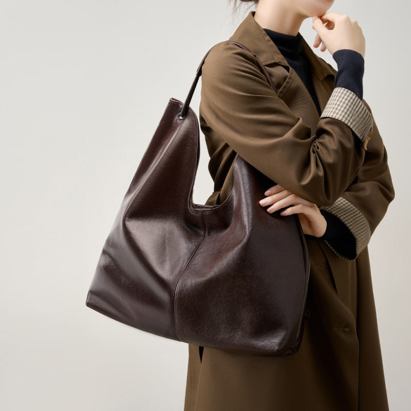 Classic Vegetable Tanned Leather Tote Bag