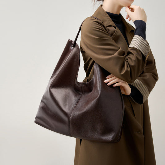 Classic Vegetable Tanned Leather Tote Bag