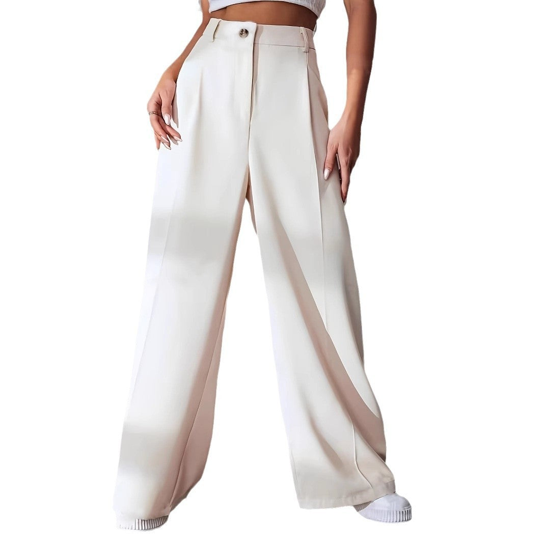 European High Waist Straight-Leg Pants