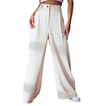 European High Waist Straight-Leg Pants