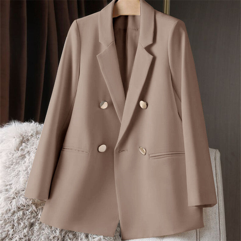 Slim Fit Woven Texture Suit Jacket – Women's Casual Commuter Blazer