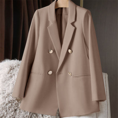 Slim Fit Woven Texture Suit Jacket – Women's Casual Commuter Blazer