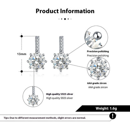 S925 Elegant Silver Stud Earrings