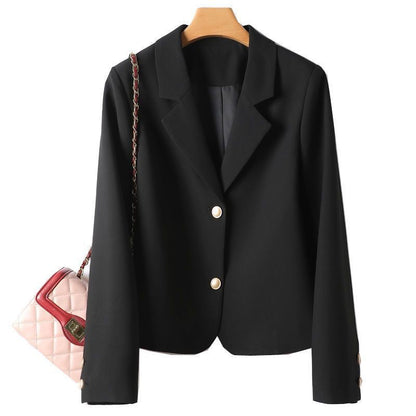 Elegant Single-Breasted Small Suit – Women's Classic Loose Fit Jacket