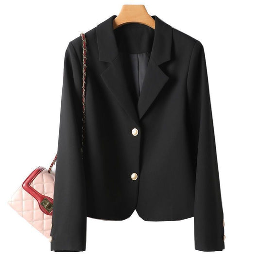 Elegant Single-Breasted Small Suit – Women's Classic Loose Fit Jacket