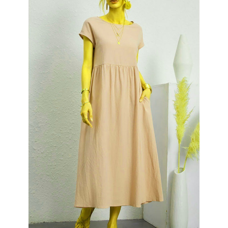 Cotton & Linen Loose Pocket Dress