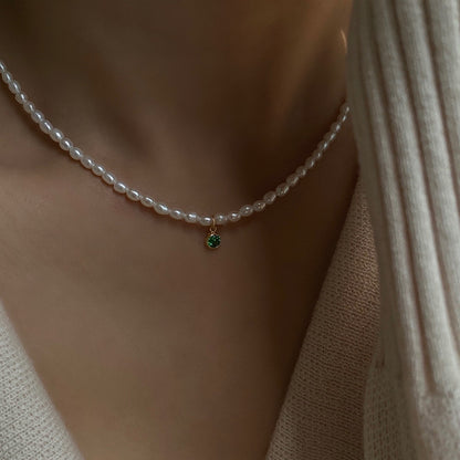 Niche Zircon Clavicle Necklace
