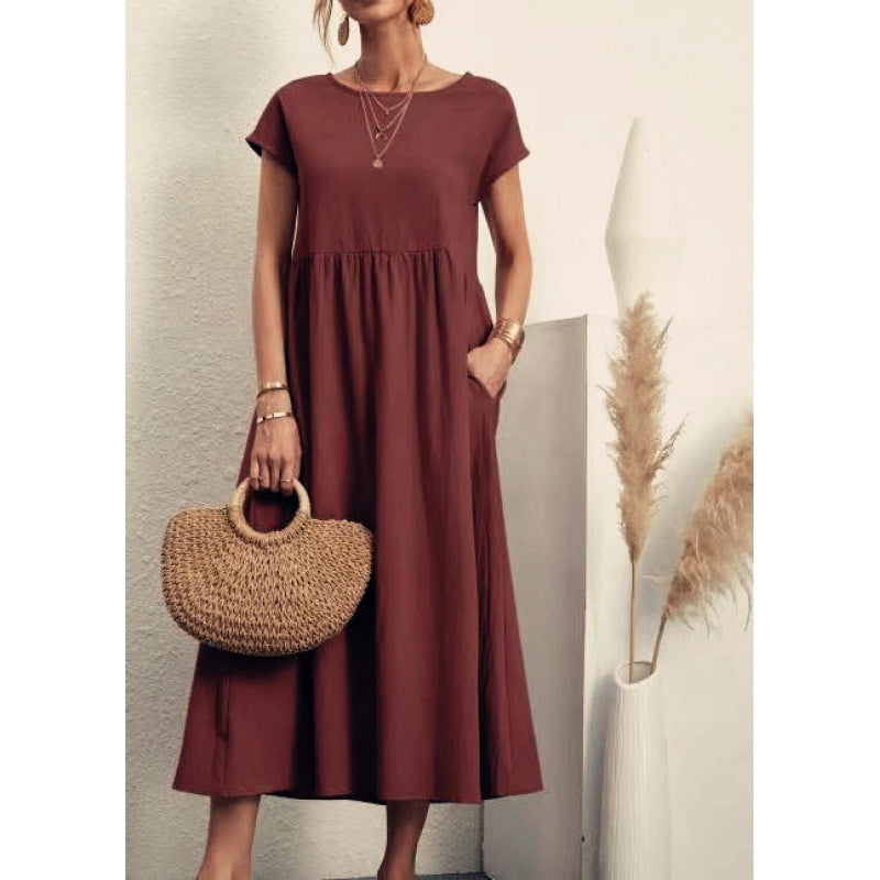 Cotton & Linen Loose Pocket Dress