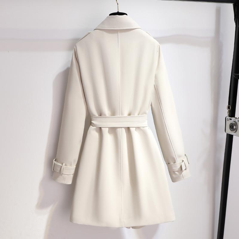 Waist-cinched Mid-length Trench Coat – Women's Elegant Spring & Autumn Outerwear
