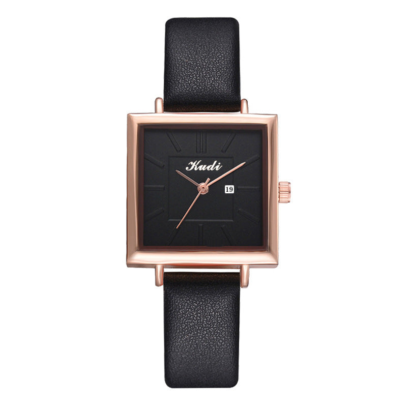 Minimalist Square Calendar Watch