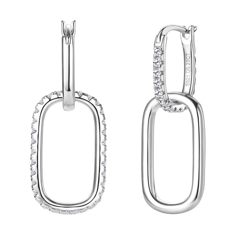 Moissanite Sterling Silver Eardrops