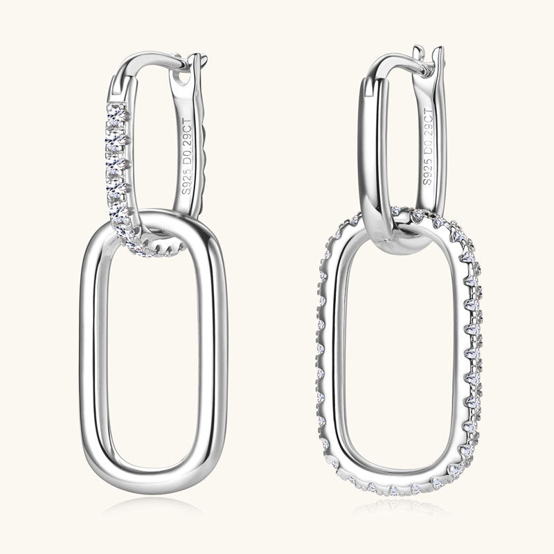 Moissanite Sterling Silver Eardrops