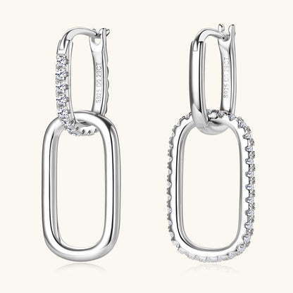Moissanite Sterling Silver Eardrops
