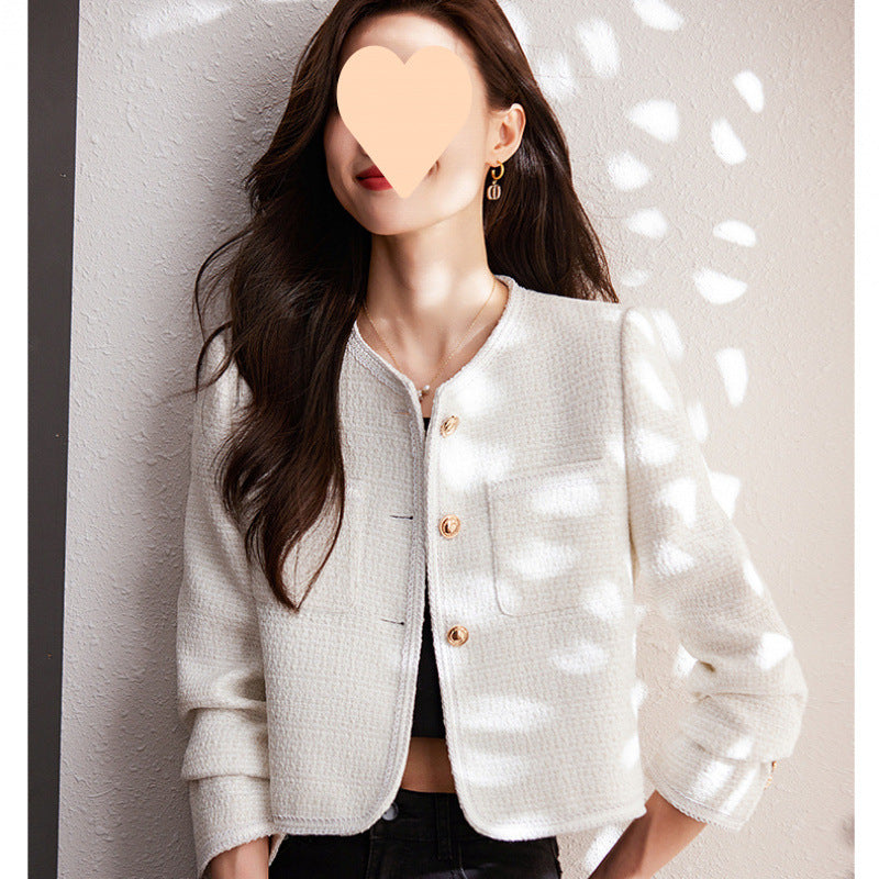 Short Tweed Suit Jacket – Women's Elegant Classic Fit