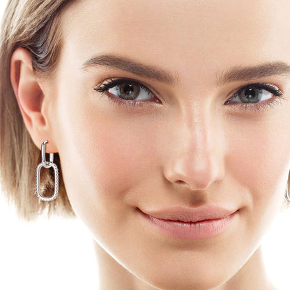 Moissanite Sterling Silver Eardrops