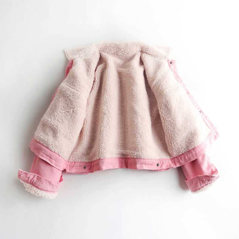 Fleece-lined Thick Denim Jacket – Women's Urban Short Cotton Coat