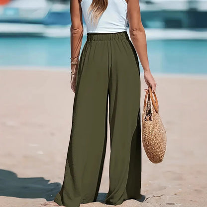 Drawstring Loose Wide-Leg Trousers