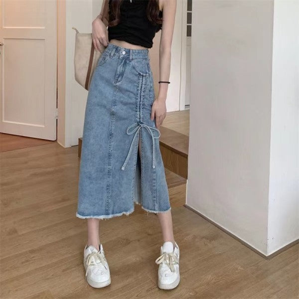 A-Line Denim Skirt Pants