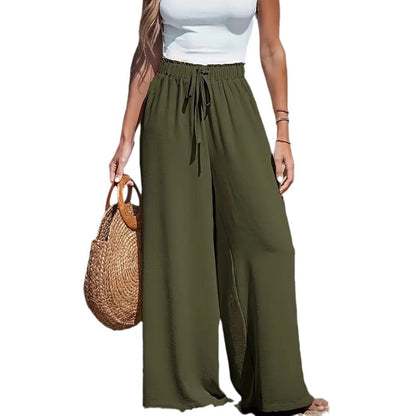 Drawstring Loose Wide-Leg Trousers