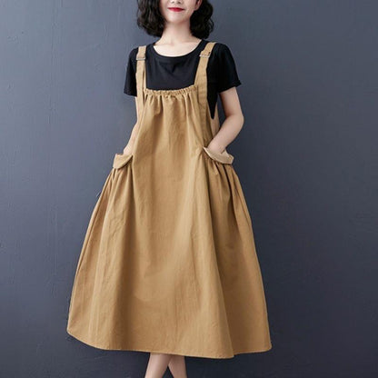 Belly-Slimming Retro Braces Dress