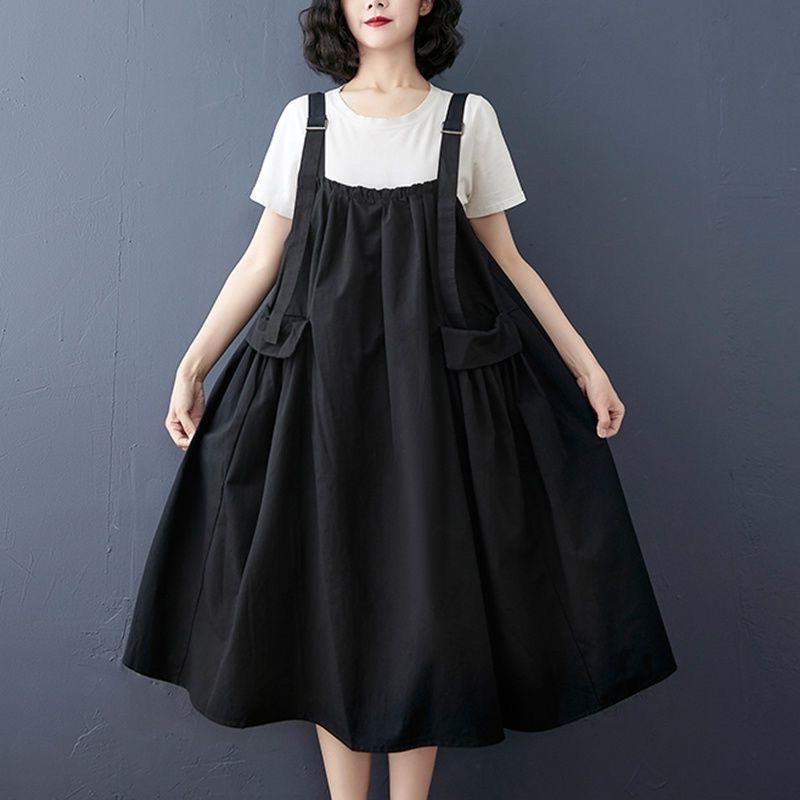 Belly-Slimming Retro Braces Dress