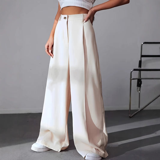 European High Waist Straight-Leg Pants