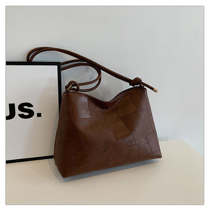 Retro Solid Color Casual Tote Bag