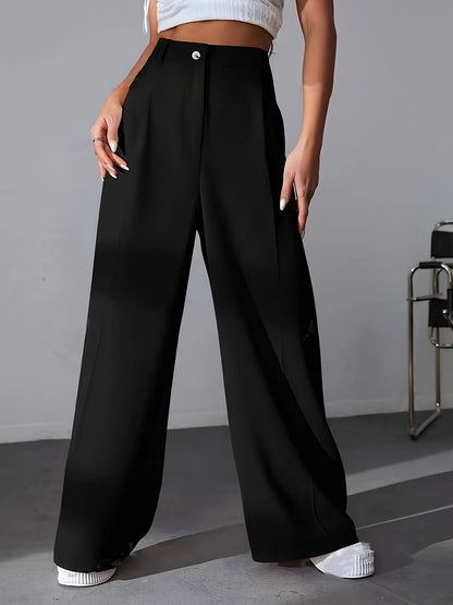 European High Waist Straight-Leg Pants