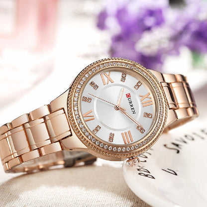 Waterproof Diamond Accent Quartz Watch