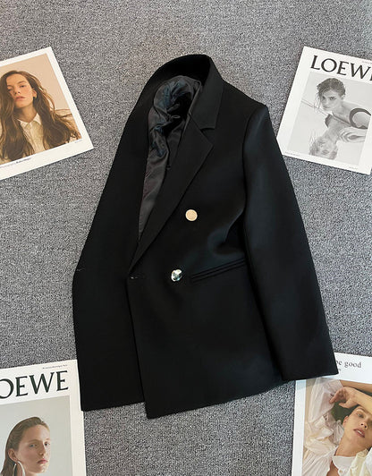 Slim Fit Woven Texture Suit Jacket – Women's Casual Commuter Blazer