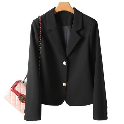 Elegant Single-Breasted Small Suit – Women's Classic Loose Fit Jacket