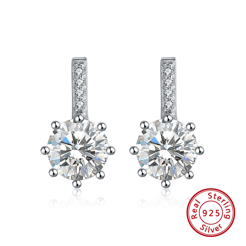S925 Elegant Silver Stud Earrings